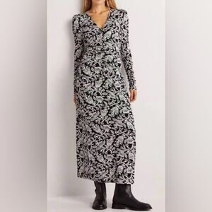 BODEN Mutli V Neck Ruched Dress